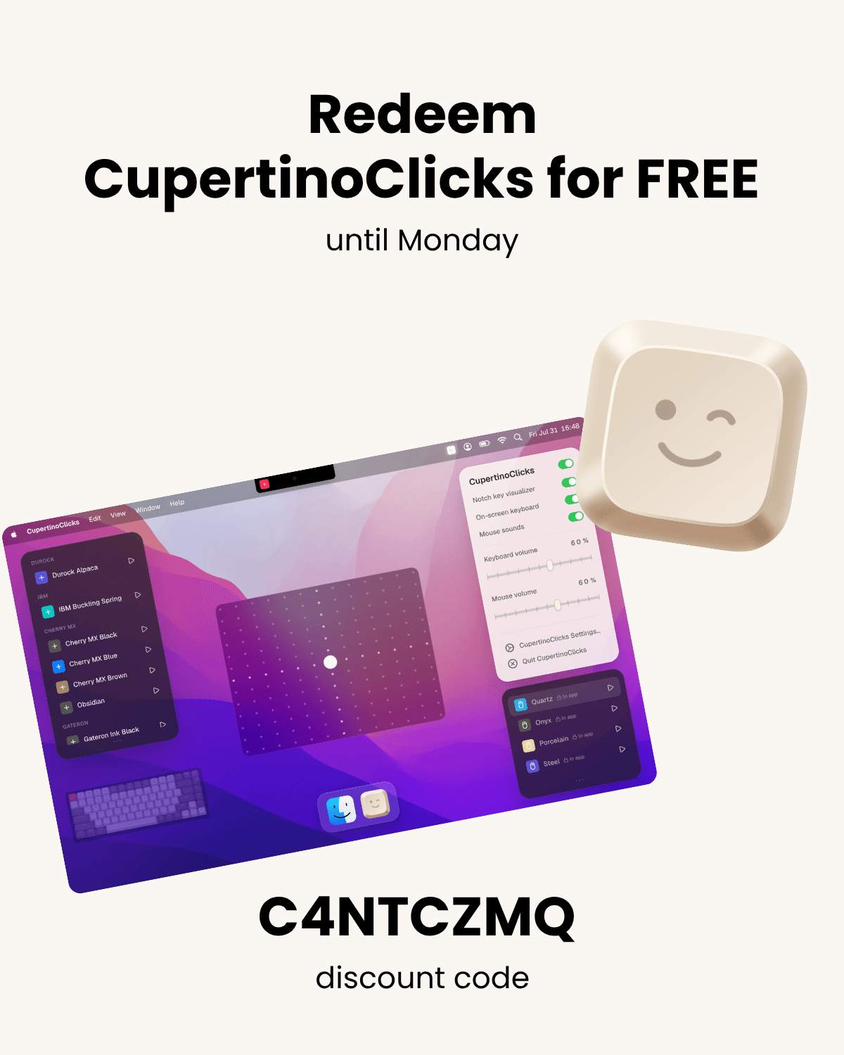 Redeem CupertinoClicks for Free