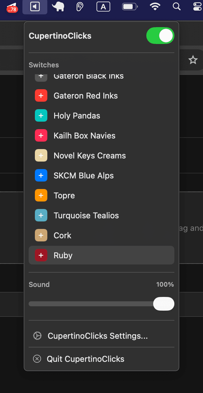 CupertinoClicks Topbar Menu