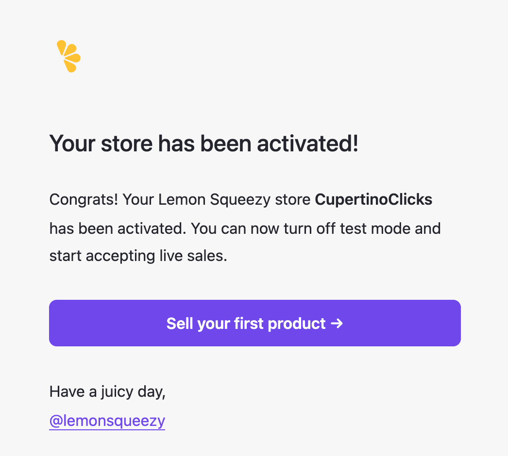 LemonSqueezy approved CupertinoClicks