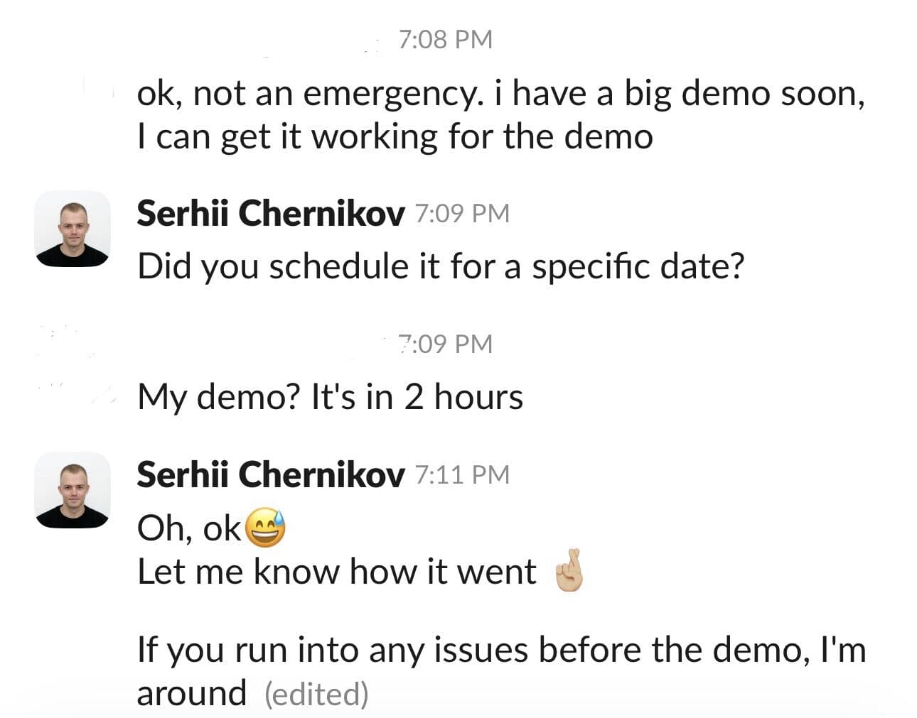 Slack Chat Screenshot