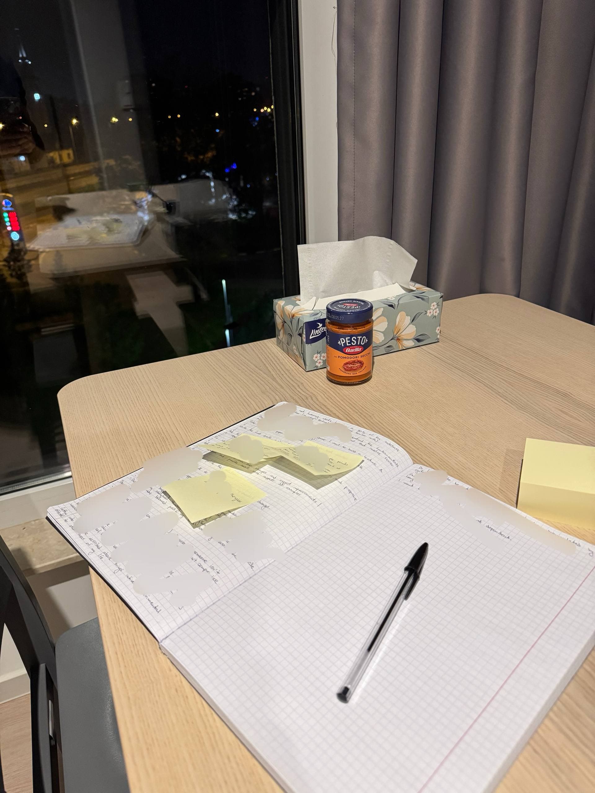 Notebook on the table